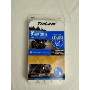 2-Pack TriLink Saw Chain 8 Inch S34 Pole Saw 14334X2TLW Echo Remington Poulan
